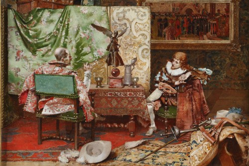 Tableaux et dessins Tableaux XIXe siècle - Le repos des mousquetaires par Edouard Toudouze circa 1885