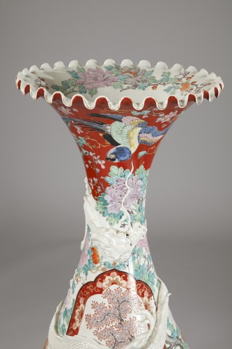 Céramiques, Porcelaines  - Paire de grands vases en porcelaine "Imari", Japon fin XIXe siècle