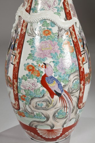 Paire de grands vases en porcelaine "Imari", Japon fin XIXe siècle - Tobogan Antiques