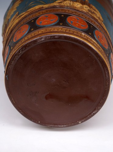 Vase aux grues par Villeroy & Boch, Mettlach circa 1900 - 