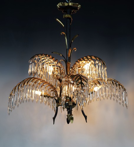 &quot;Palm&quot; Chandelier attributed to Maison Baguès, France circa 1890 - Lighting Style 