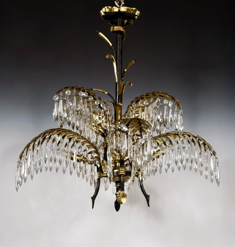 Luminaires Lustre - Lustre aux Palmes attribué à Maison Baguès, France circa 1890