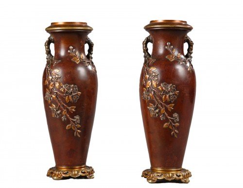 Pair of Japanese Style Vases attributed  to Susse Frères, France circa 1880