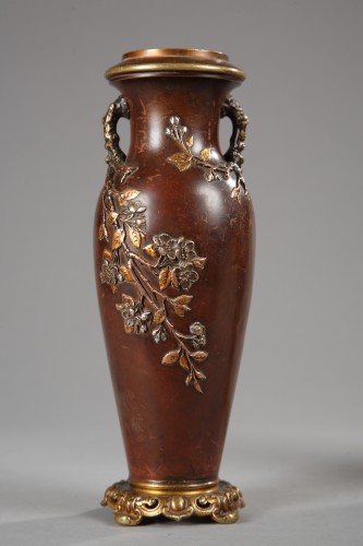 Pair of Japanese Style Vases attributed  to Susse Frères, France circa 1880 - Decorative Objects Style 