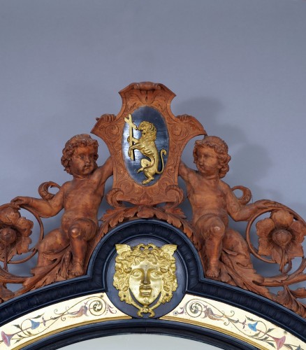 XIXe siècle - Console aux Sphinges et son Miroir, Milan Italie XIXe siècle