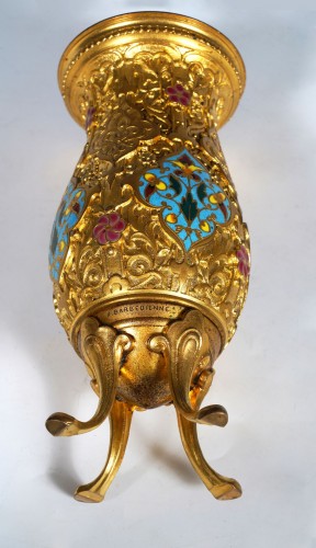 Paire de de petits vases Orientalistes par F. Barbedienne, France circa 1880 - Tobogan Antiques