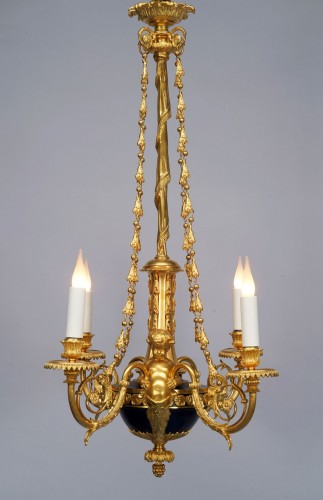 XIXe siècle - Lustre "aux Amours" attribué à A.-E. Beurdeley, France circa 1890