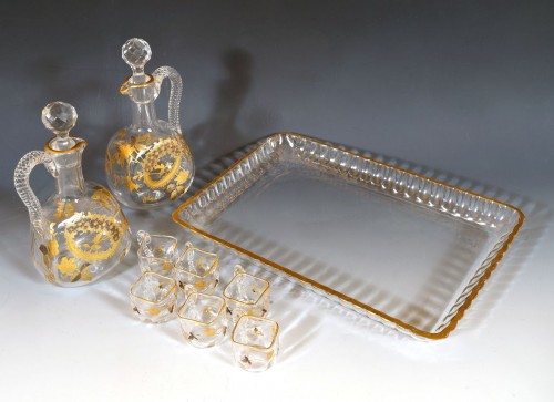 Glass & Crystal  - Liquor Service attributed to Baccarat, France circa 1900