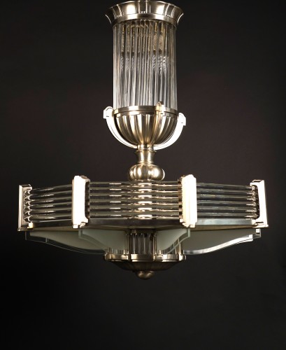 Lighting  - Art Déco Chandelier, Atelier Petitot France circa 1930