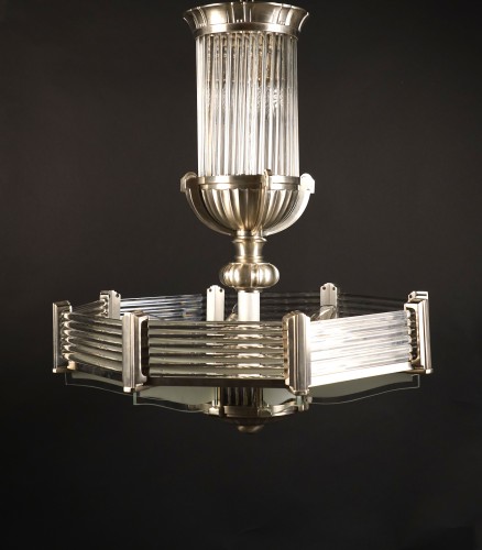 Art Déco Chandelier, Atelier Petitot France circa 1930 - 