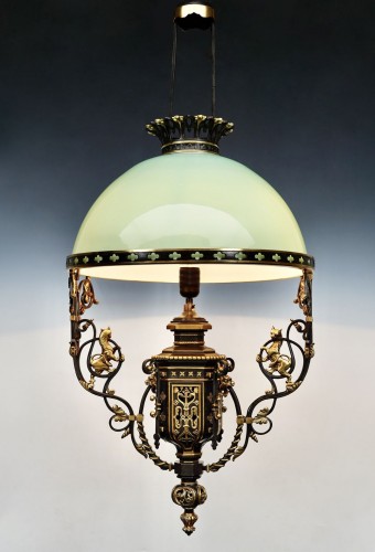 Neo-Gothic Chandelier with Lions, France circa 1860 - Lighting Style Napoléon III