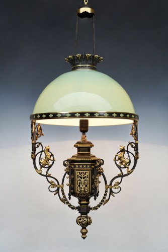 Lighting  - Neo-Gothic Chandelier with Lions, France circa 1860