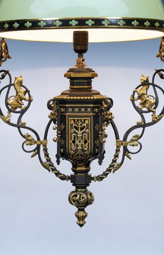 Neo-Gothic Chandelier with Lions, France circa 1860 - Napoléon III