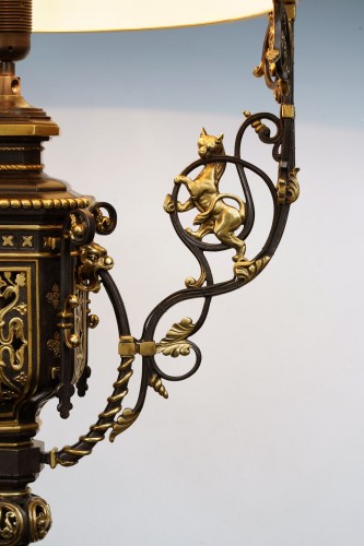 Napoléon III - Neo-Gothic Chandelier with Lions, France circa 1860