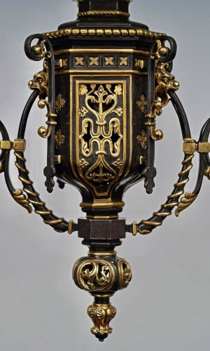 Antiquités - Neo-Gothic Chandelier with Lions, France circa 1860