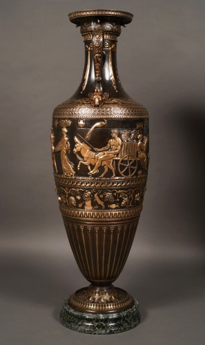 Grand vase néo-Grec par F. Levillain et F. Barbedienne, France circa 1890 - 