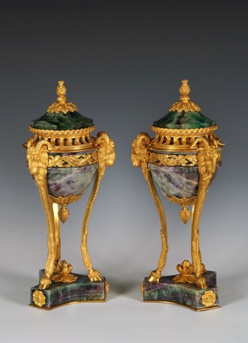 Pair of « Rams » Perfume Burners attr. to Maison Millet, France Circa 1870 - Decorative Objects Style Napoléon III