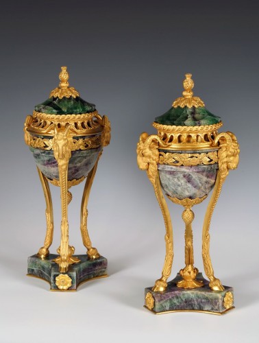 Decorative Objects  - Pair of « Rams » Perfume Burners attr. to Maison Millet, France Circa 1870