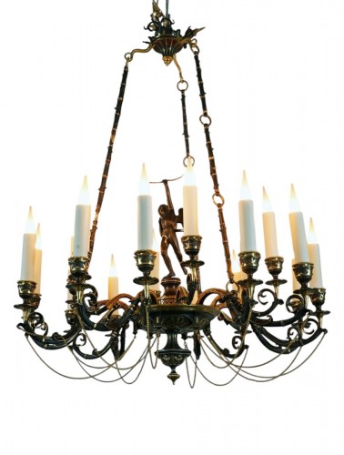 Neo-Greek «Cupid» Chandelier by A. Delafontaine & H.Cahieux, France  c 1850