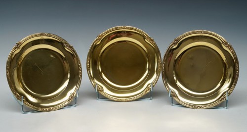 Set of 3 silver-gilt Dishes by L. Lapar, France Circa 1885 - 