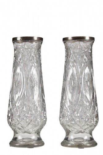 Paire de vases en cristal attribué à Baccarat, France circa 1920