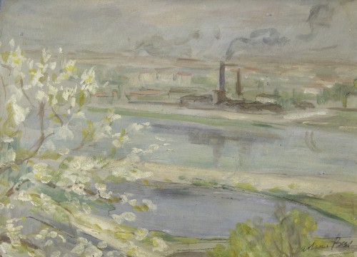 Adrien BAS (1884 - 1926) - Printemps sur la Saône