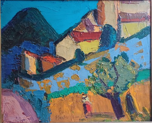 Pierre Ambrogiani (1907-1985) Montbrun village dans la Drôme 1963