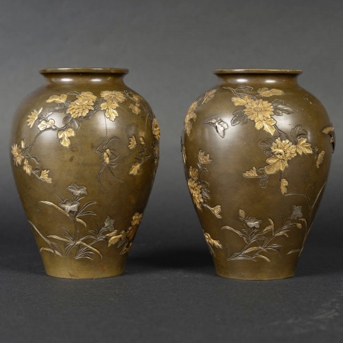 Pair of japanese bronze  - 