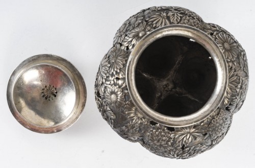 Japanese silver incense burner - 