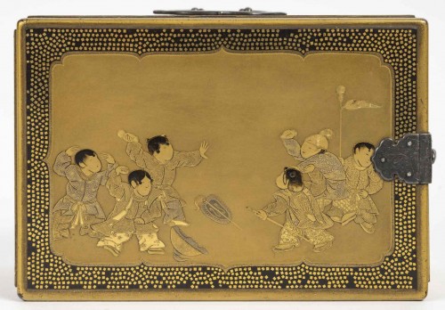 19th century - Small gold lacquered Japanese cabinet - Kodansu