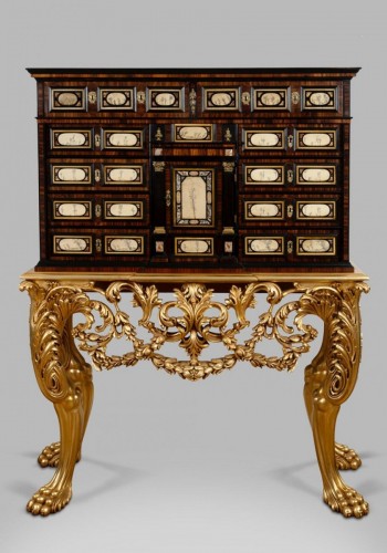 Antiquités - Exceptionnel Cabinet  Charles II vers 1690