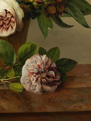 Tableaux et dessins Tableaux XIXe siècle - Anthonis Oberman (1781 – 1845) - Nature morte de fleurs