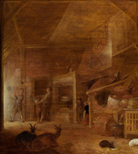 François Ryckhals  (1609 – 1647) - Interior of a Stable - Paintings & Drawings Style Louis XIII