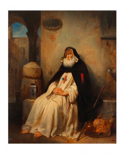 Nicaise de Keyser (1813 – 1887) - Frère Trinitaire avec boîte de quête