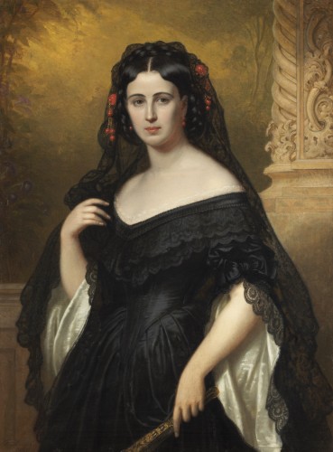 Friedrich Dürck  (1809 – 1884) - Portrait of Auguste Henriette Baroness von Wallersee