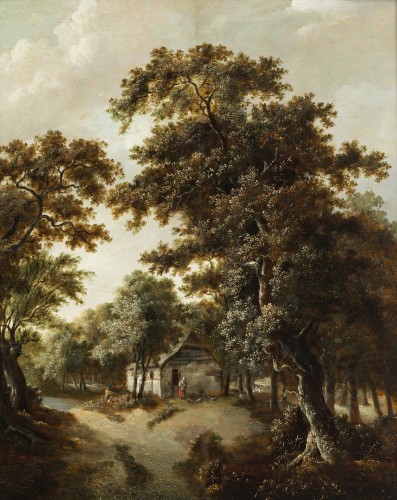 Clairière avec maison près d'un étang , attribué à Salomon Rombouts (1652 - 1702),