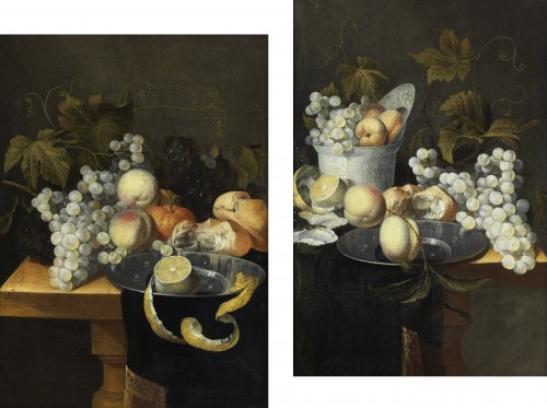 Pair of still lifes, flemish school of the 17th century