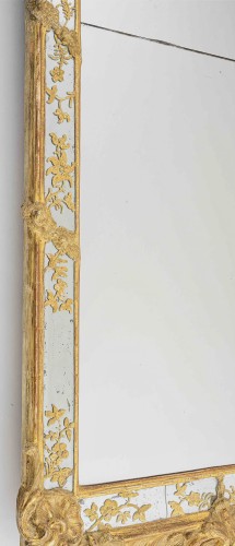 18th century - Important Swedish mirror with stucco decorations on the mirror glass, circa