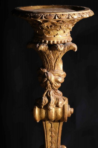 Objet de décoration Colonne Piédestal - Colonne balustre d'époque Régence, Italie 1ere moitié du18e siècle