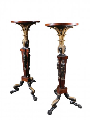 Pair of Torchères ‘Retour d'Egypte' attr.Agostino Fantastici, Florence 1820