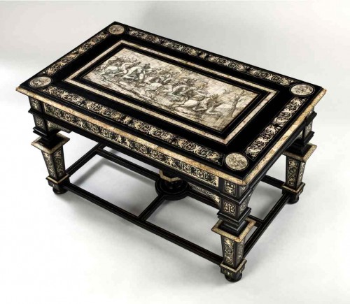 Mobilier Table & Guéridon - Grande table de milieu vers 1870, attribuée à Ferdinando Pogliani (1832-1899)