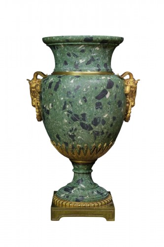 Important Scagliola Vase With Gilt Bronzes, Rome Mid-19th Century