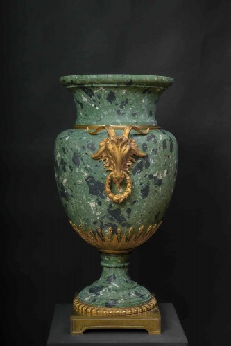 Decorative Objects  - Important Scagliola Vase With Gilt Bronzes, Rome Mid-19th Century