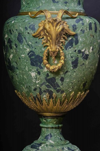 19th century - Important Scagliola Vase With Gilt Bronzes, Rome Mid-19th Century