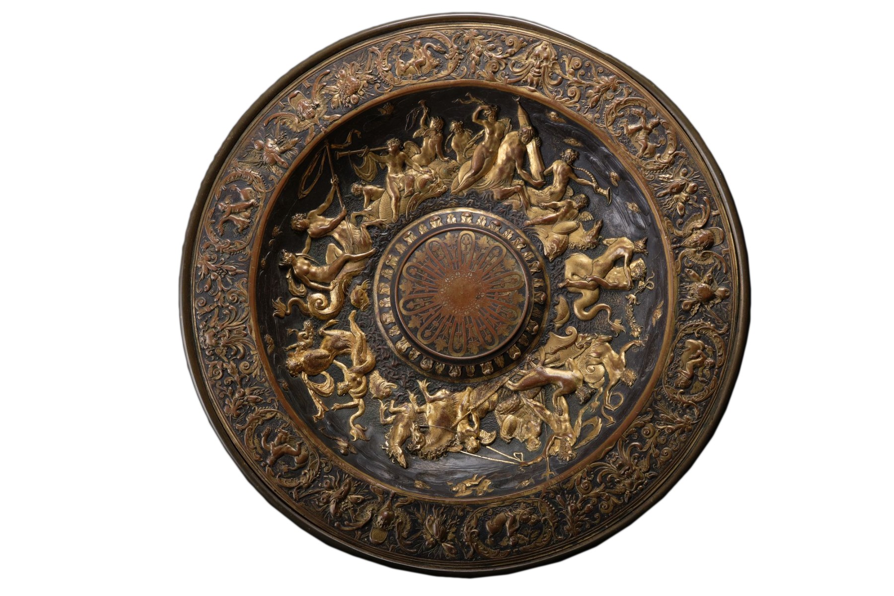 Large Brass Relief Plate, Piedmont Circa 1850 - Ref.96389