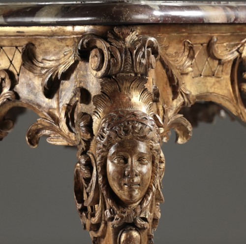 Napoléon III - Fine 19th century gilt wood centre table