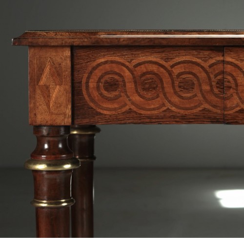 Table bureau en marqueterie vers 1890 - Mobilier Style 