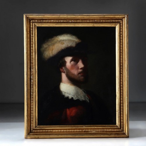 Antiquités - Portrait of a young military man, Circa 1720