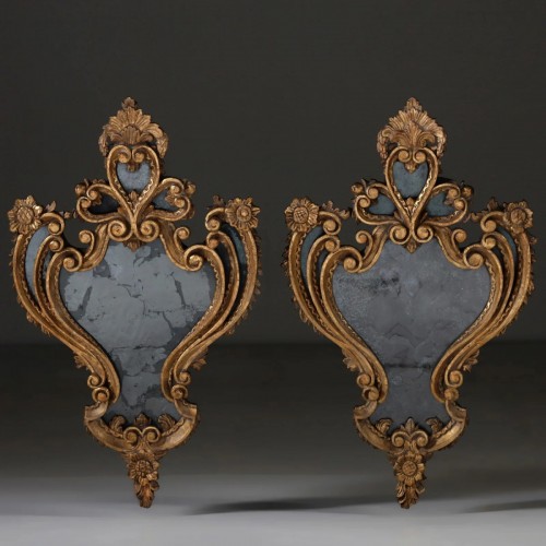 Antiquités - Paire de miroirs italiens, vers 1800