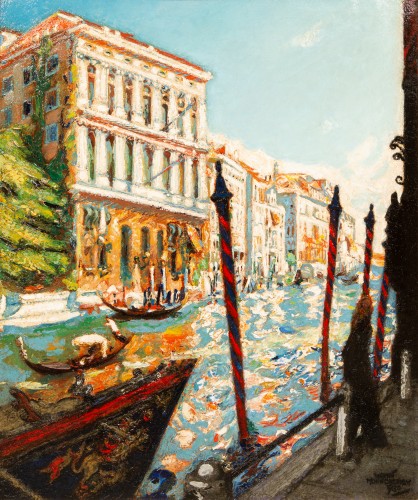 Martin Monnickendam (1874 - 1943) - Canal Grande à Venise - Tableaux et dessins Style Art Déco